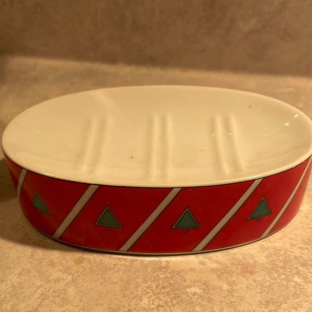 Christmas Porcelain soap dish